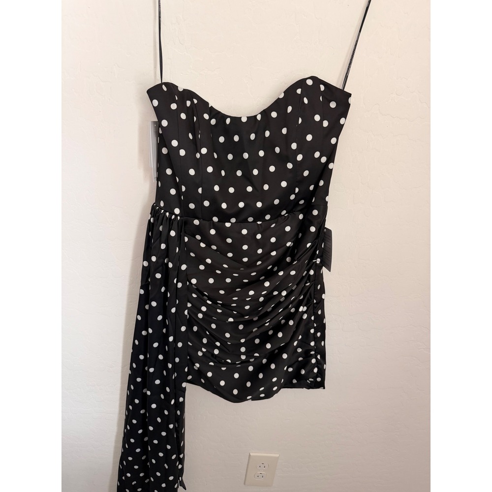 Katie May Chasing Dawn Polka Dot Strapless Mini Retro Pinup Dress Sz Large NWT